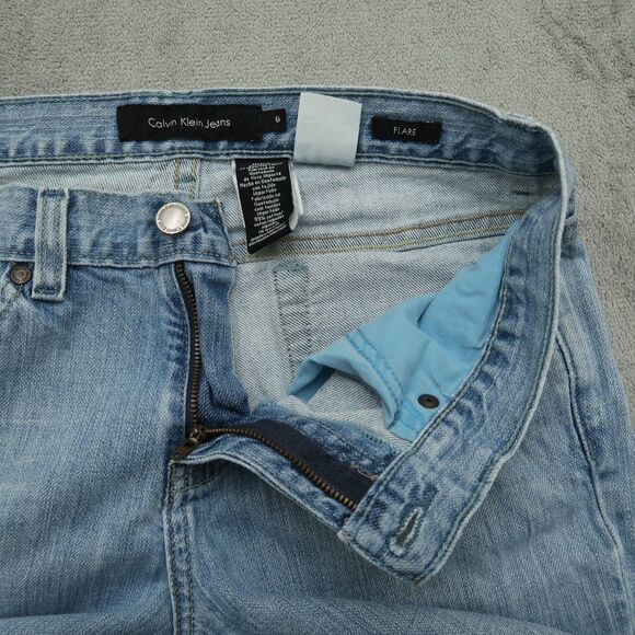 Calvin Klein Jeans Women's Size 8 Blue Mid-Rise Flare Denim 31.5" Inseam Stretch - Picture 5 of 16